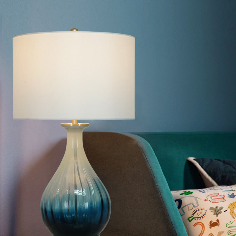 Blue Gradient Glass Vase Table Lamp