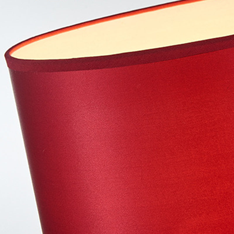 Cylinder Metal Fabric Crystal Table Lamp