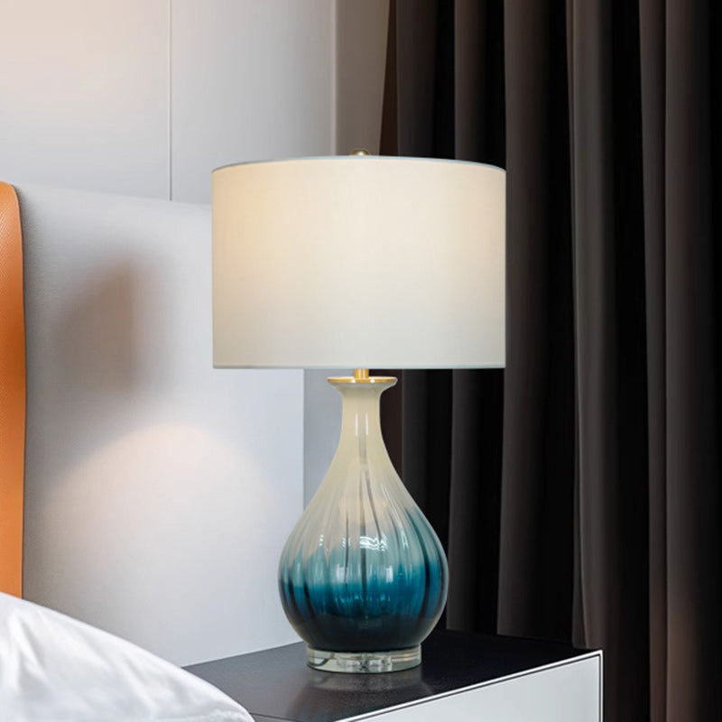 Blue Gradient Glass Vase Table Lamp