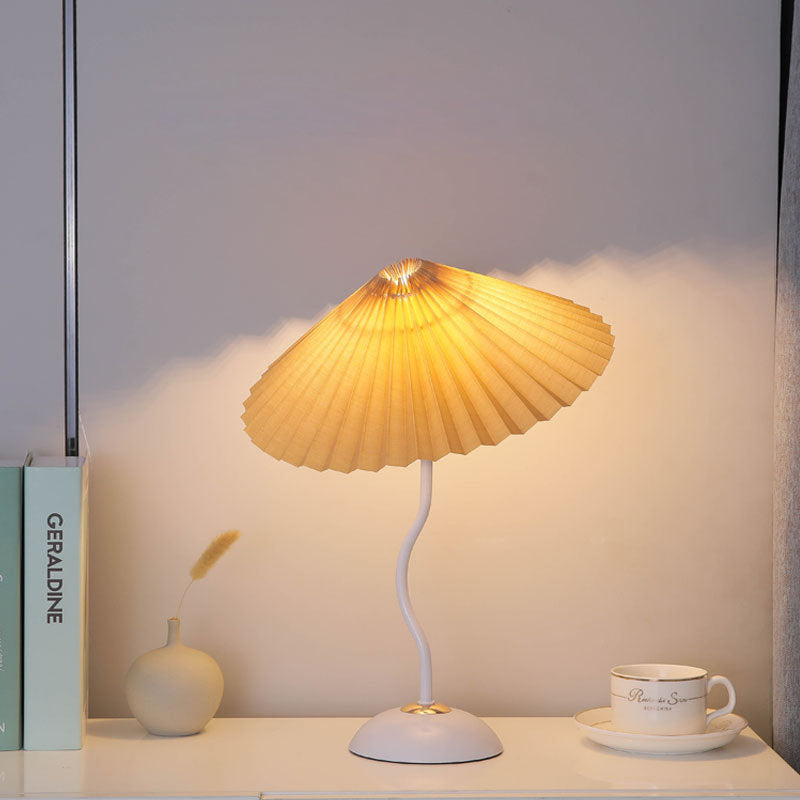 Danish Pleated Umbrella Bend Table Lamp