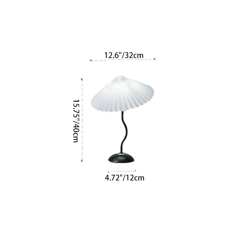 Danish Pleated Umbrella Bend Table Lamp