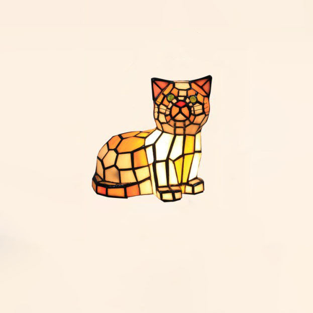 Stained Glass Cat Bedroom Table Lamp