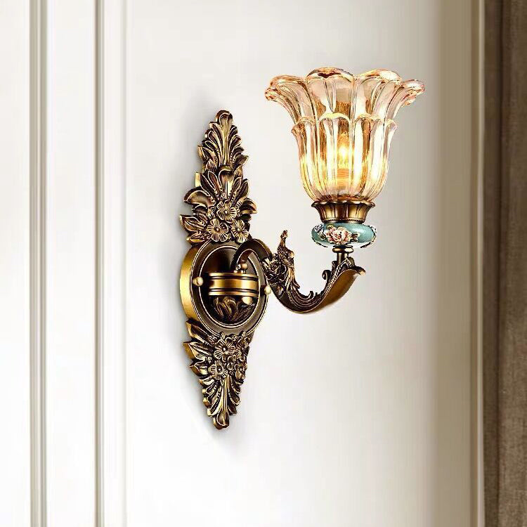 Resin Zinc Alloy Glass Wall Lamp