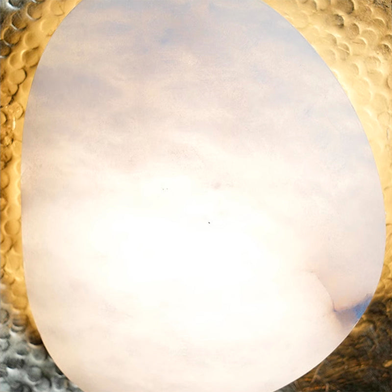 Round Copper Marble Bedroom Wall Lamp