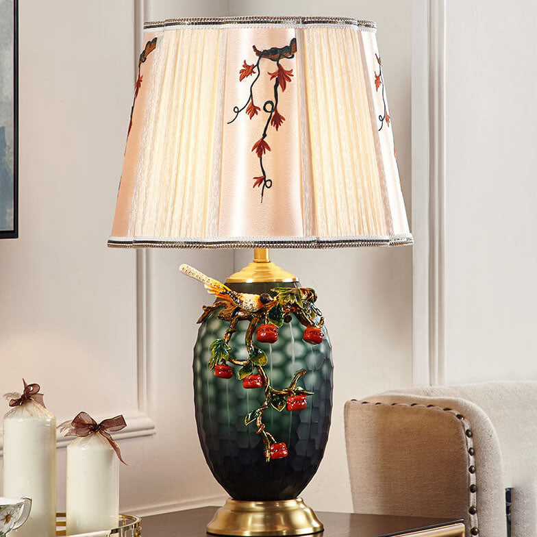 Copper Enamel Color Fabric Table Lamp