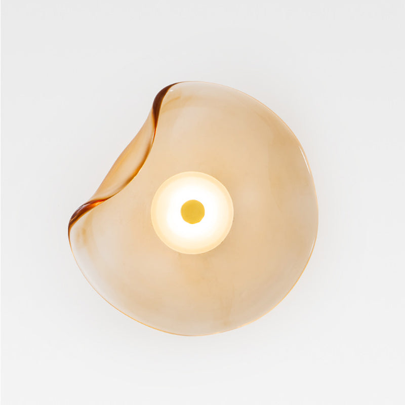 Iron Round Glass Living Wall Lamp