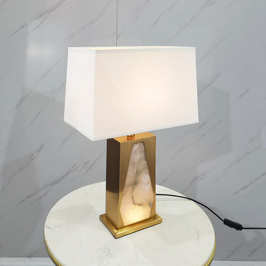 Lucite Fabric Metal Table Lamp