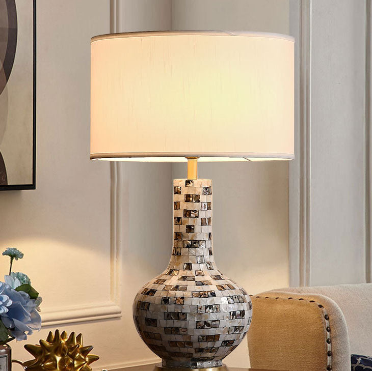 Canvas Shell Decor Vase Table Lamp