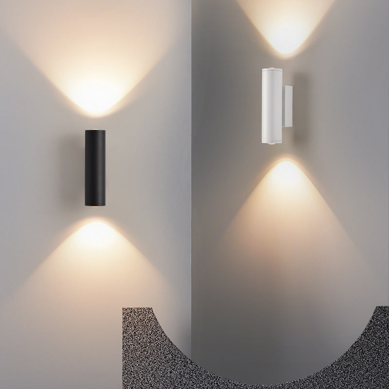 Cylinder Iron Aluminum Bedroom Wall Lamp