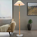 Plastic Pleated Conical Marble Floor Lamp