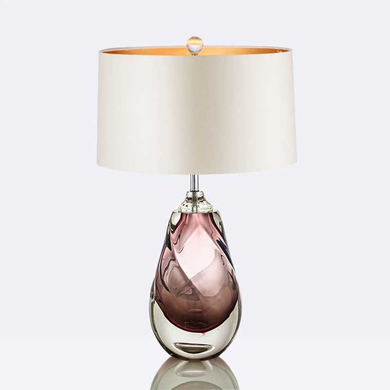 Oval Round Crystal Fabric Table Lamp
