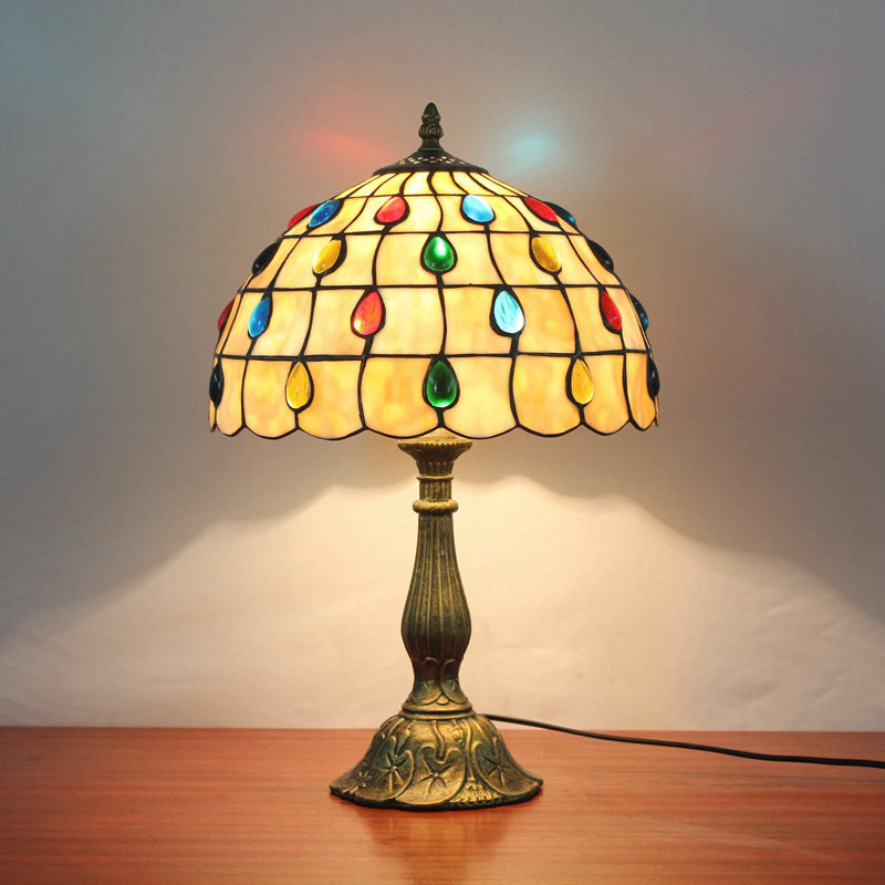Round Dome Lattice Aluminum Table Lamp