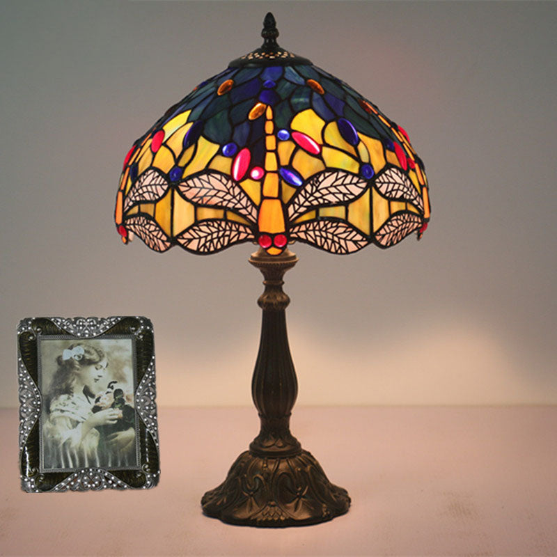 Stained Glass Dragonfly Living Table Lamp