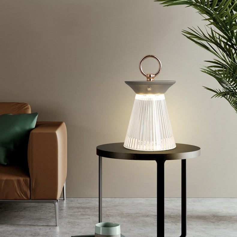 Iron Acrylic Semi-Conical Portable Table Lamp