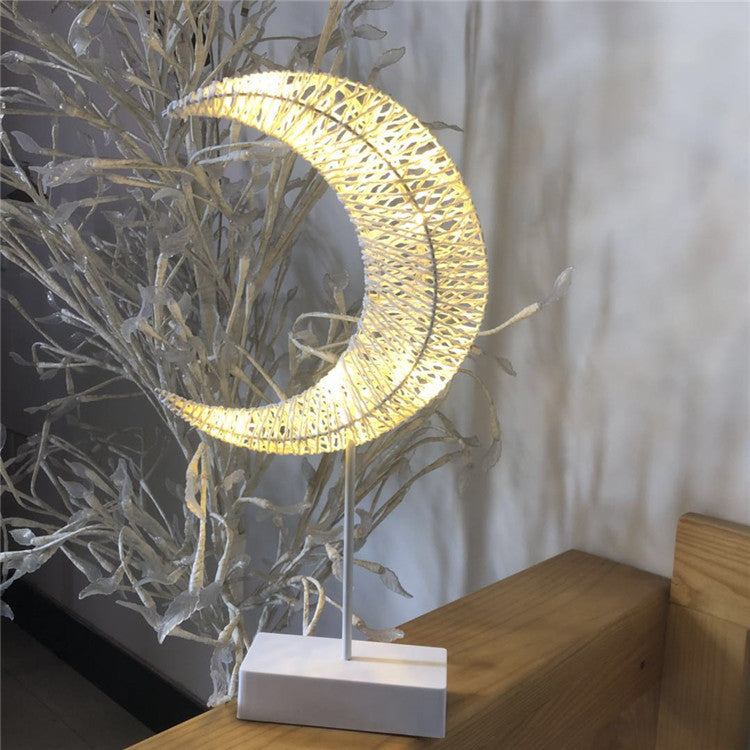 Pattern Rattan Weaving Night Table Lamp