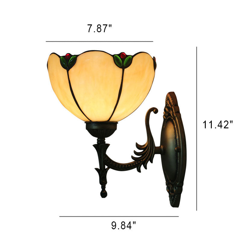 Milk Yellow Glass Gem Wall Lamp