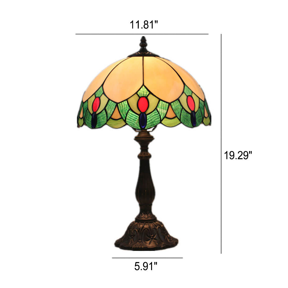Gemstone Stained Glass Table Lamp