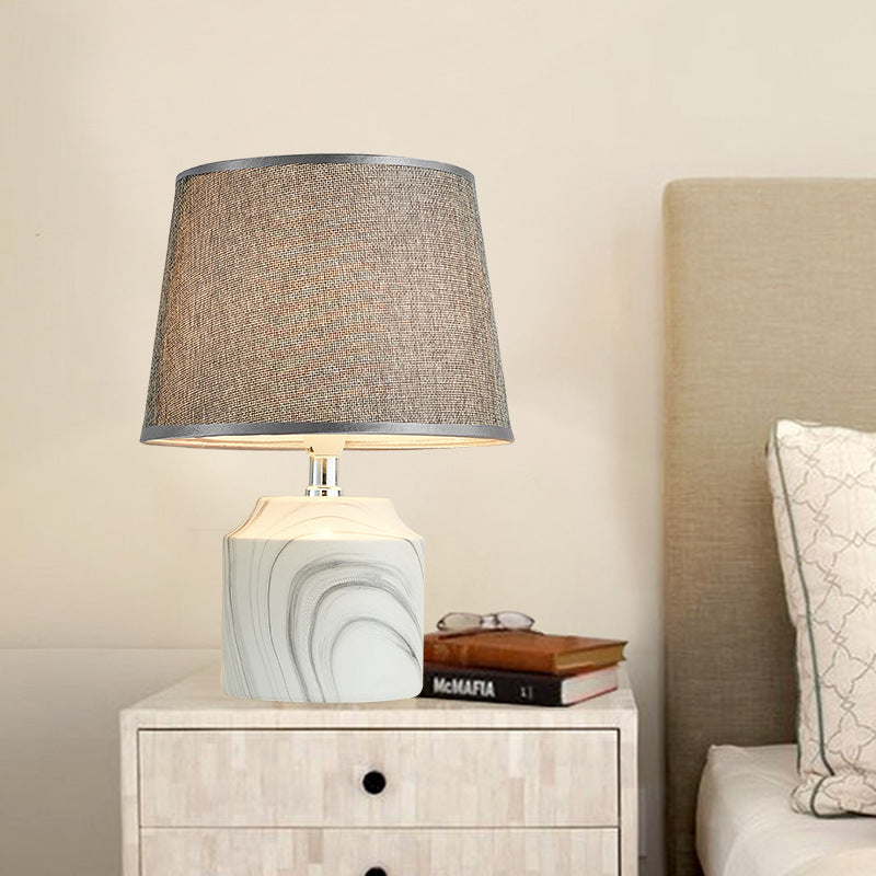 Cylinder Vase Ceramic Fabric Table Lamp