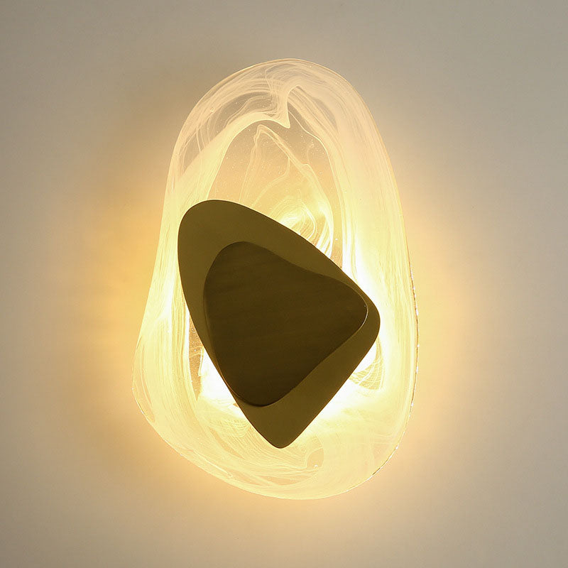 Irregular Oval Hardware Glass Wall Lamp
