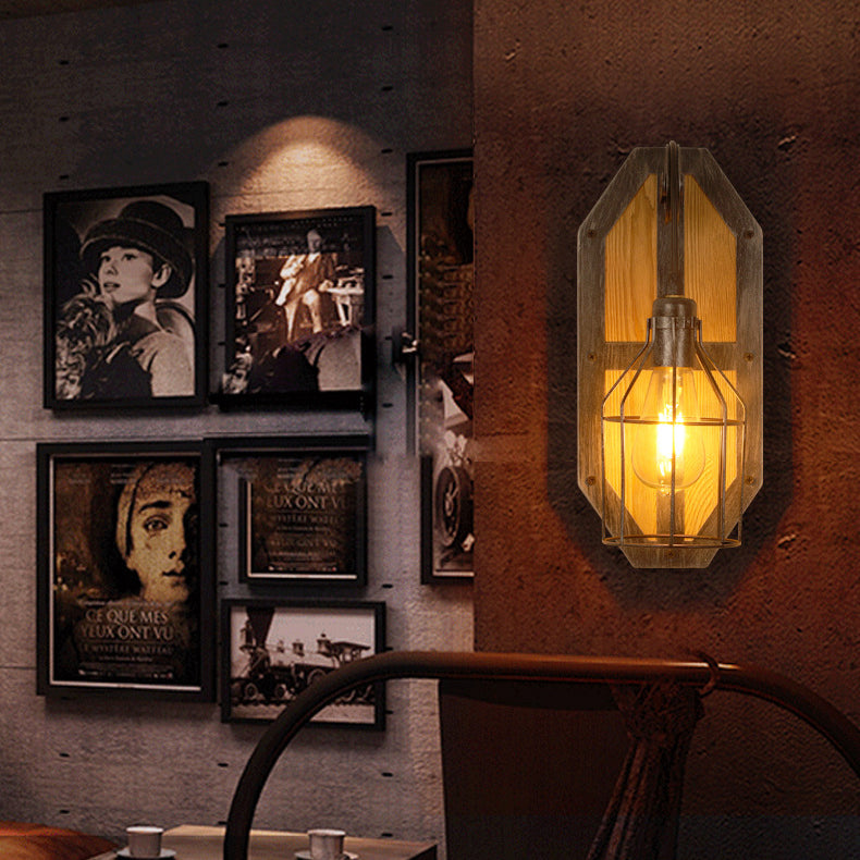 Wood Cage Wall Lamp
