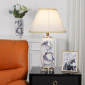 Ink Ceramic Column Pleated Table Lamp