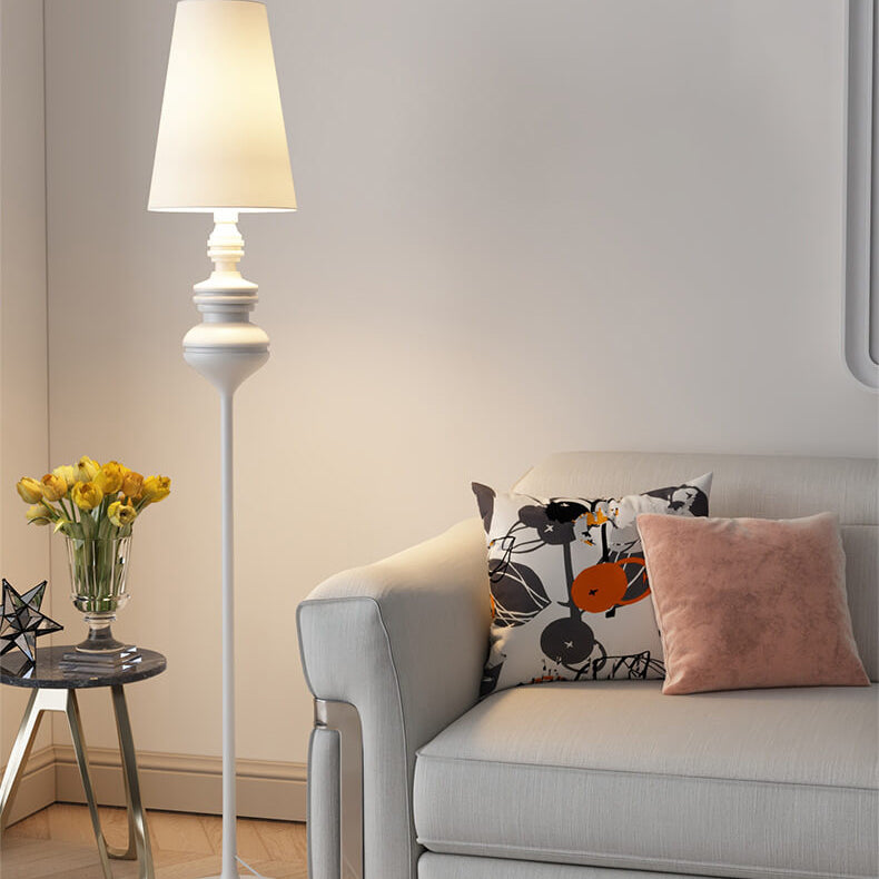 Fabric Cone Iron Living Floor Lamp