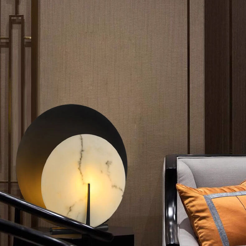 Double Discs Marble Iron Table Lamp
