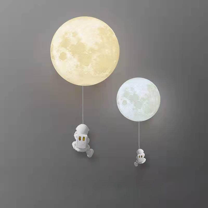 3D Printed Moon Resin Wall Lamp