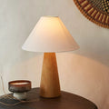 Cone Fabric Wood Bedroom Table Lamp