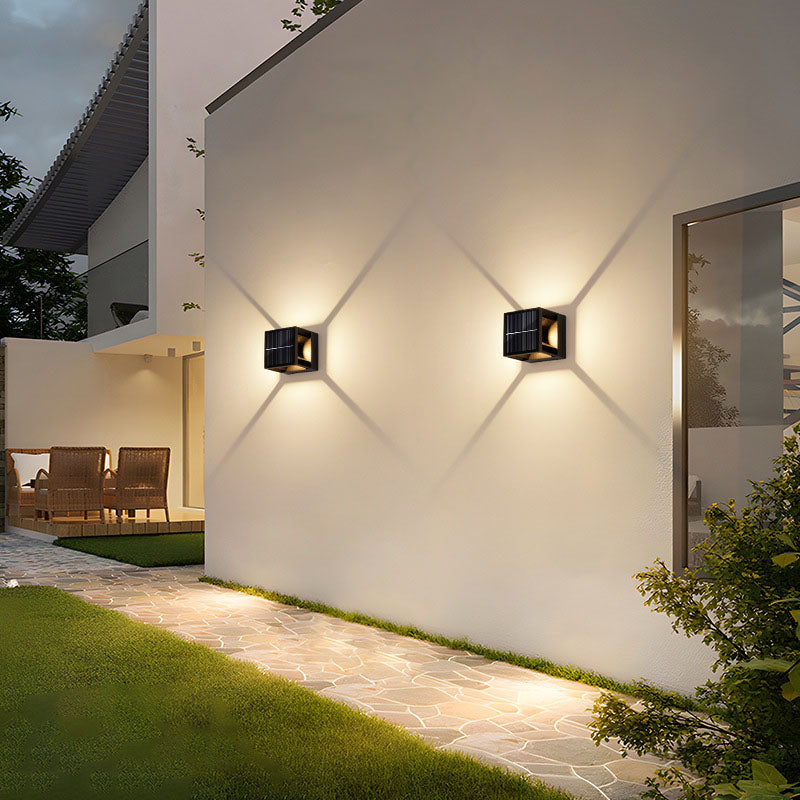 Square Striped Aluminum Garden Outdoor Light