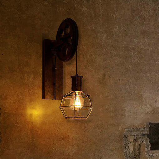 Pulley Iron Wall Lamp