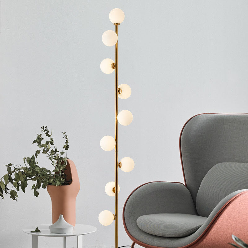 Contemporary Scandinavian Metal 9-Light Floor Lamp