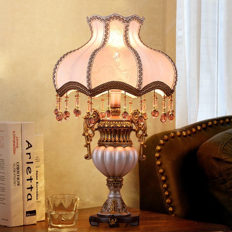 Vase Resin Fabric Bedroom Table Lamp