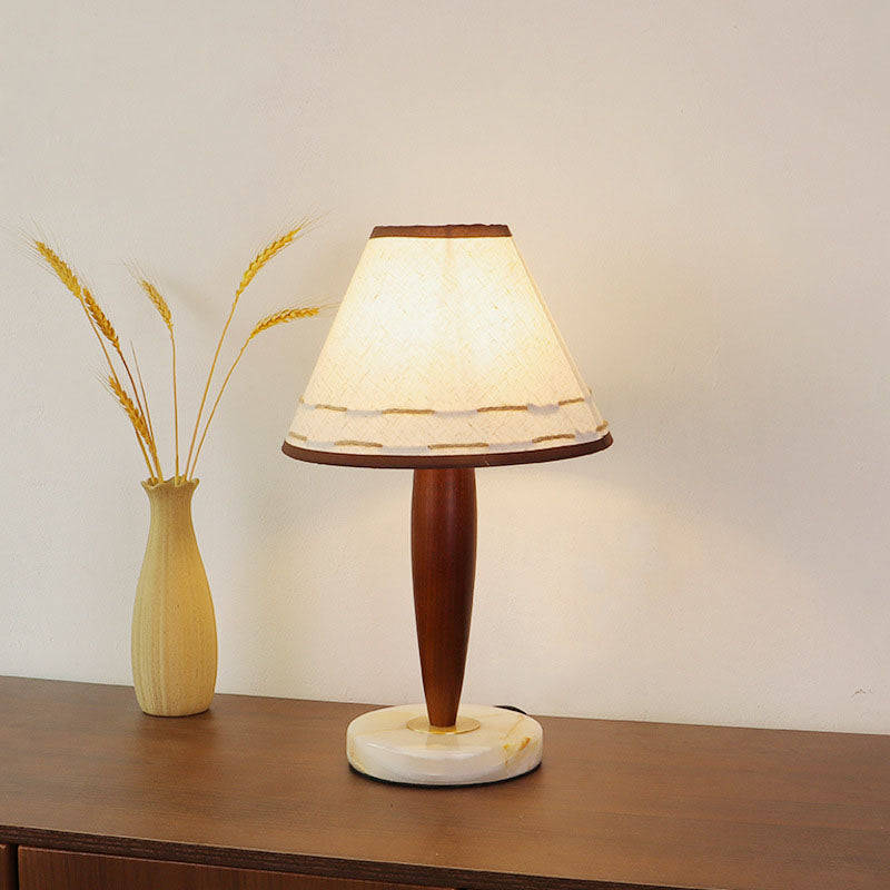 Tapered Marble Solid Wood Table Lamp