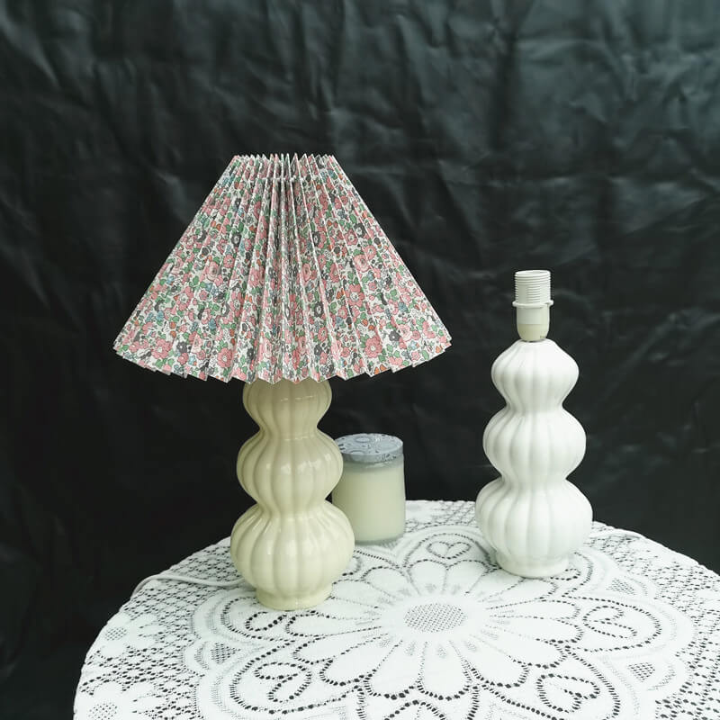 Pleated Ceramic Cloth Table Lamp