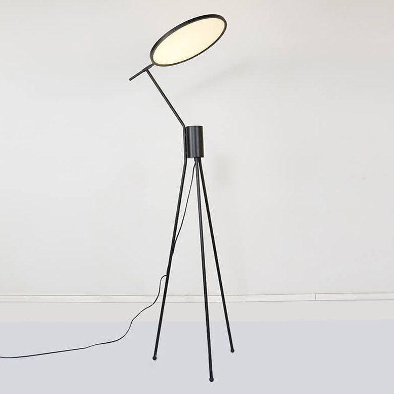 Fabric Round Iron Tripod Floor Lamp
