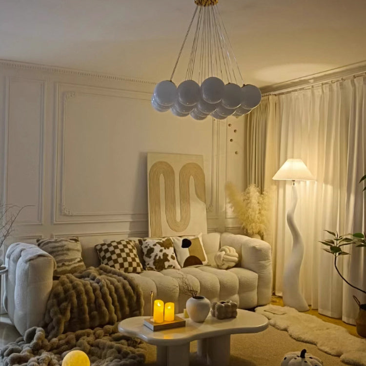 Tapered Waves Resin Fabric Floor Lamp