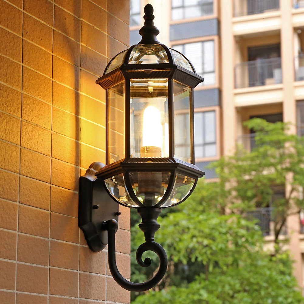 Hexagonal Aluminum Glass Garden Outdoor Light