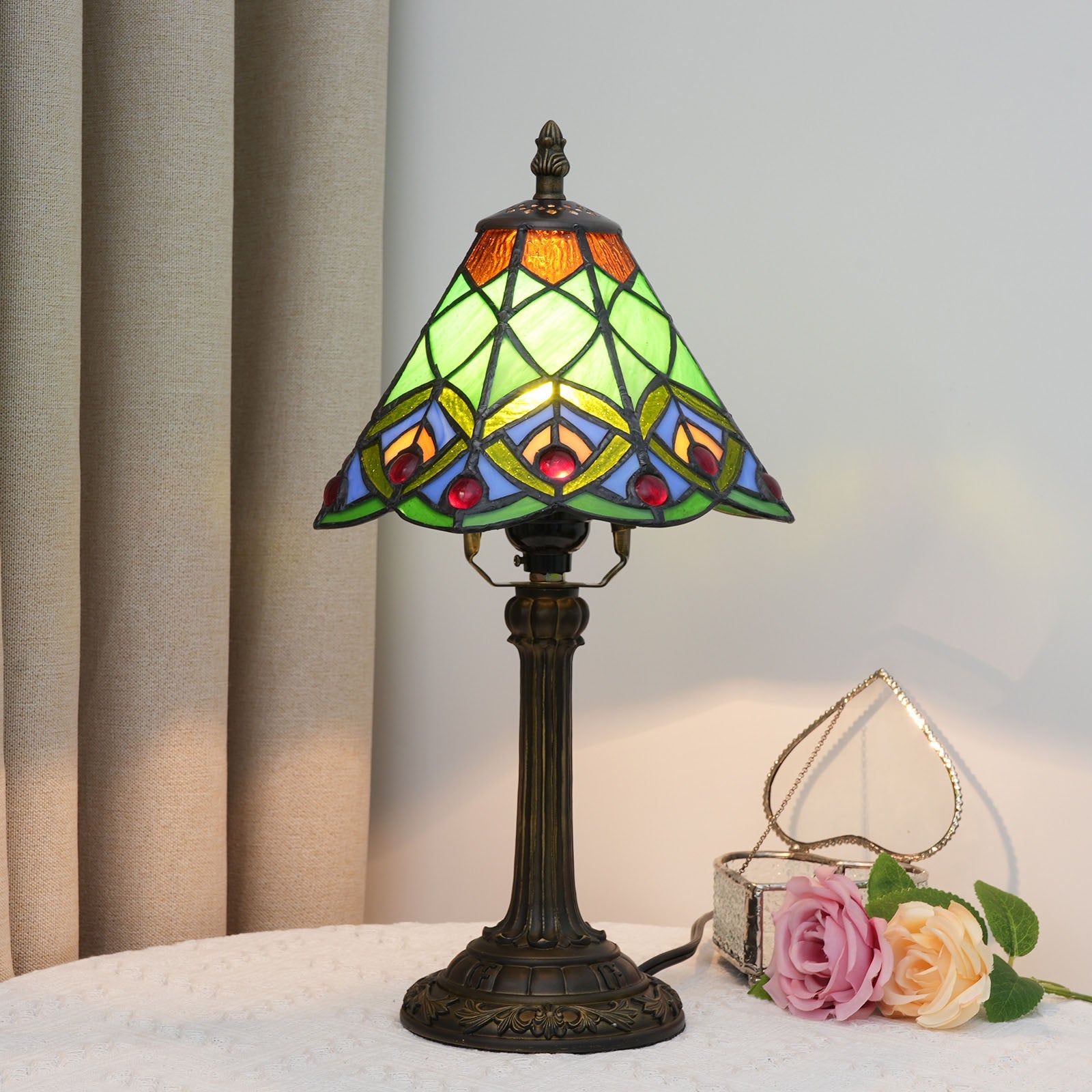 Resin Glass Conic Bead Table Lamp