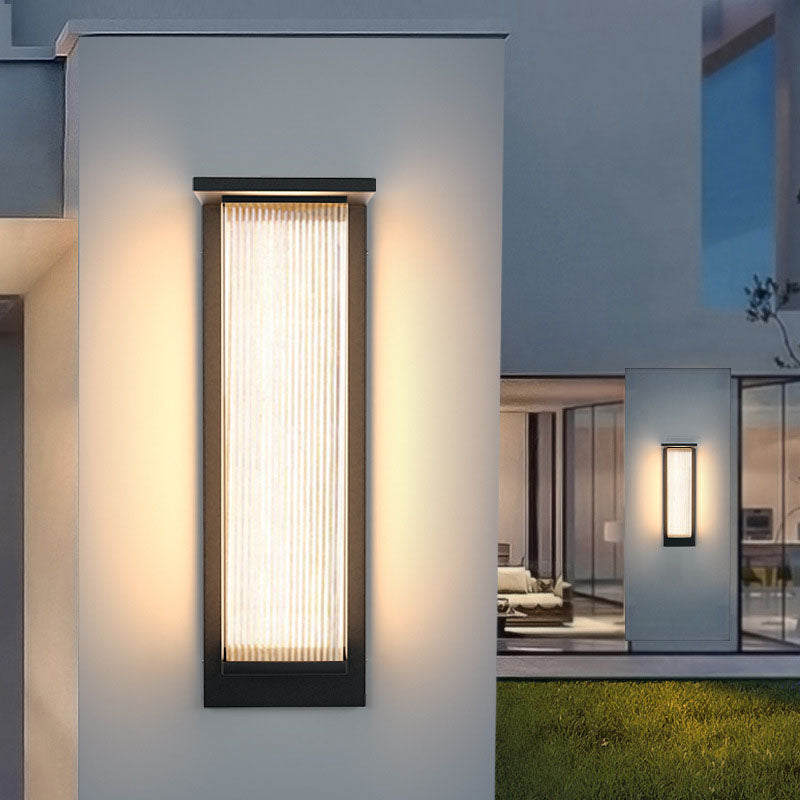 Rectangular Stainless Steel Acrylic Outdoor Light