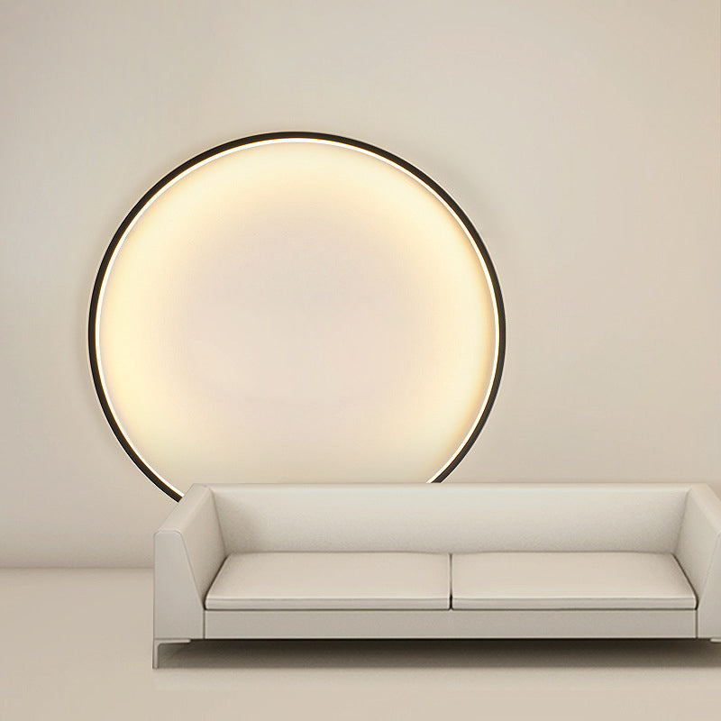 Aluminum Acrylic Round Bedroom Wall Lamp