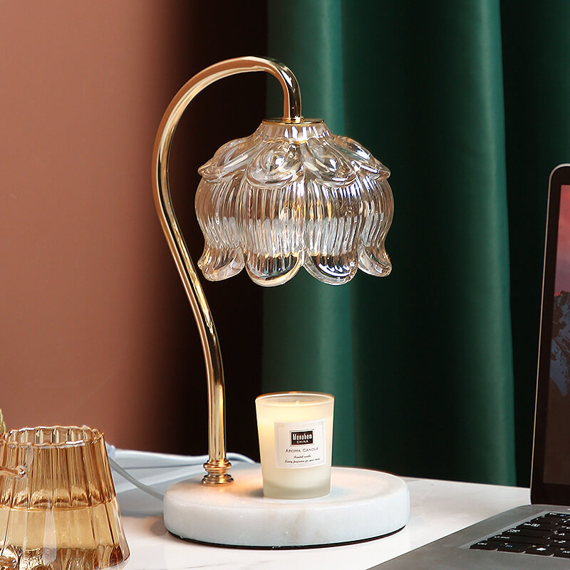 Bell Orchid Design Wood Table Lamp
