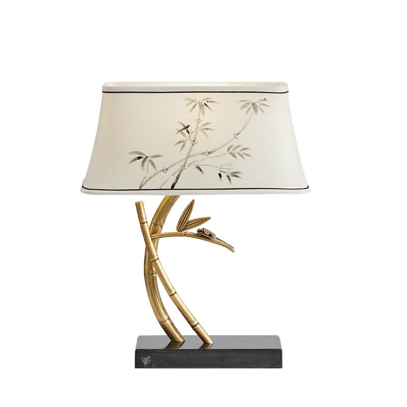 Fabric Bamboo Leaf Decoration Table Lamp