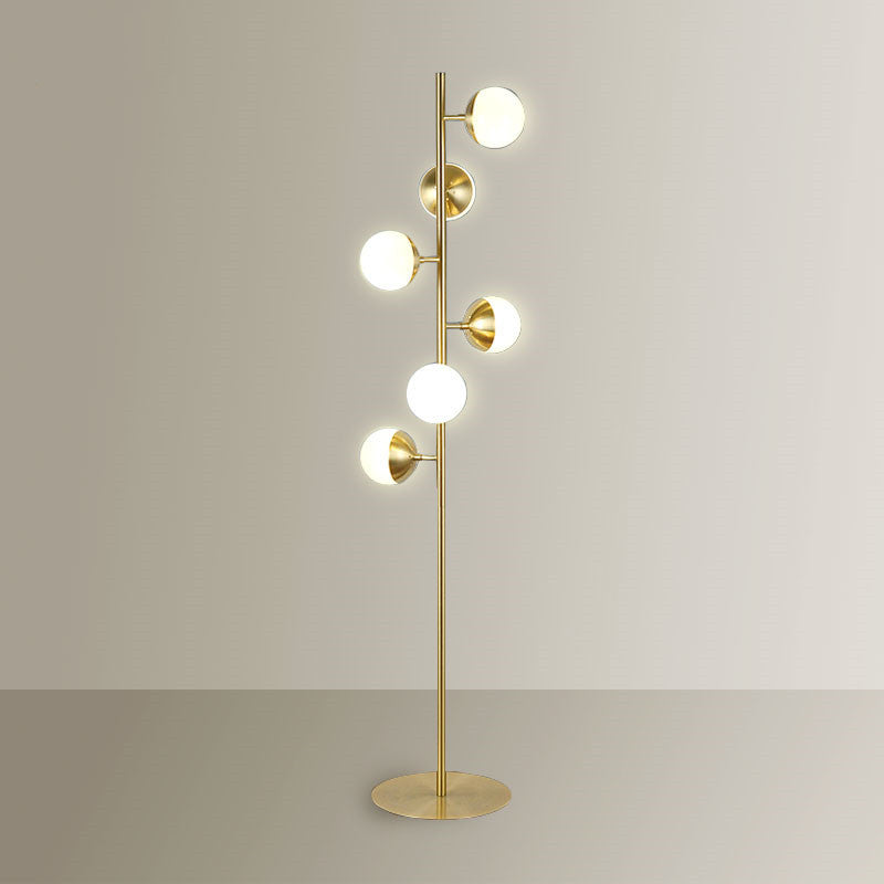 Round Ball Metal Glass 6-Light Floor Lamp
