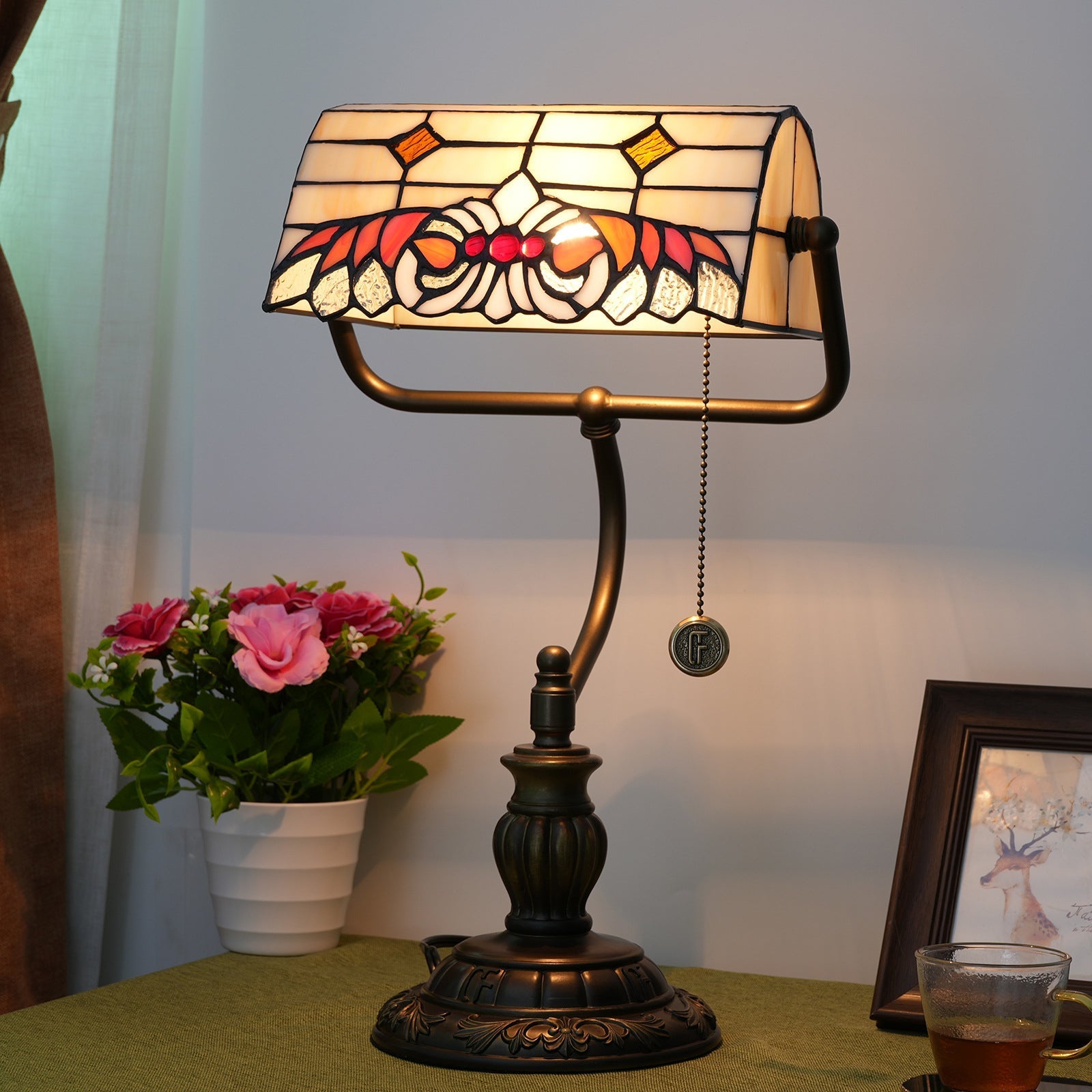Angel Wings Stained Glass Table Lamp