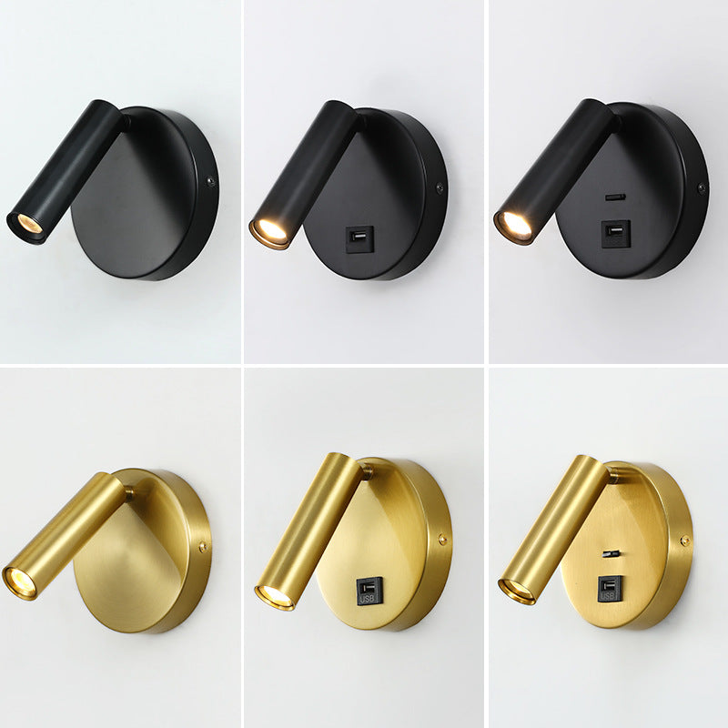 Rotatable Cylinder Aluminum Iron Wall Lamp