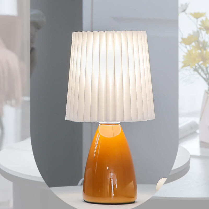 Pleated Glass Table Lamp