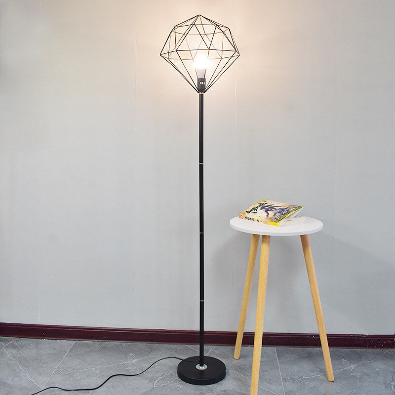 Iron Hollow Diamond Shape Floor Lamp