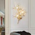 Crystal Floral Branch Iron 3-Light Wall Lamp