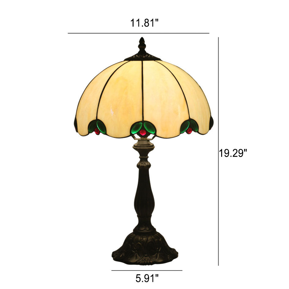 Beige Green Gem Dome Table Lamp
